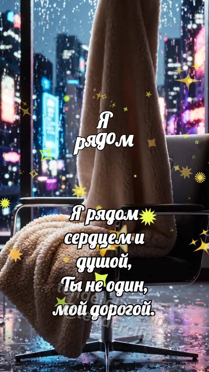 Анимационная открытка на тему Я рядом: Тёплый плед ждёт
