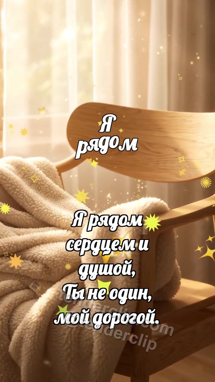 Анимационная открытка на тему Я рядом: Тёплый плед ждёт