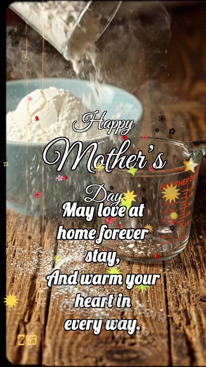 Animated greeting card about Happy Mother’s Day: Measuring Cup Guards Flour