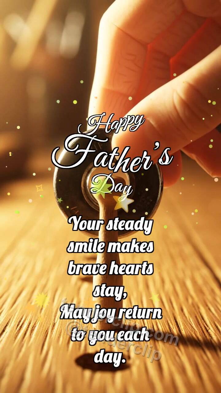 Animated greeting card about Happy Father’s Day: Washer Settles Straight