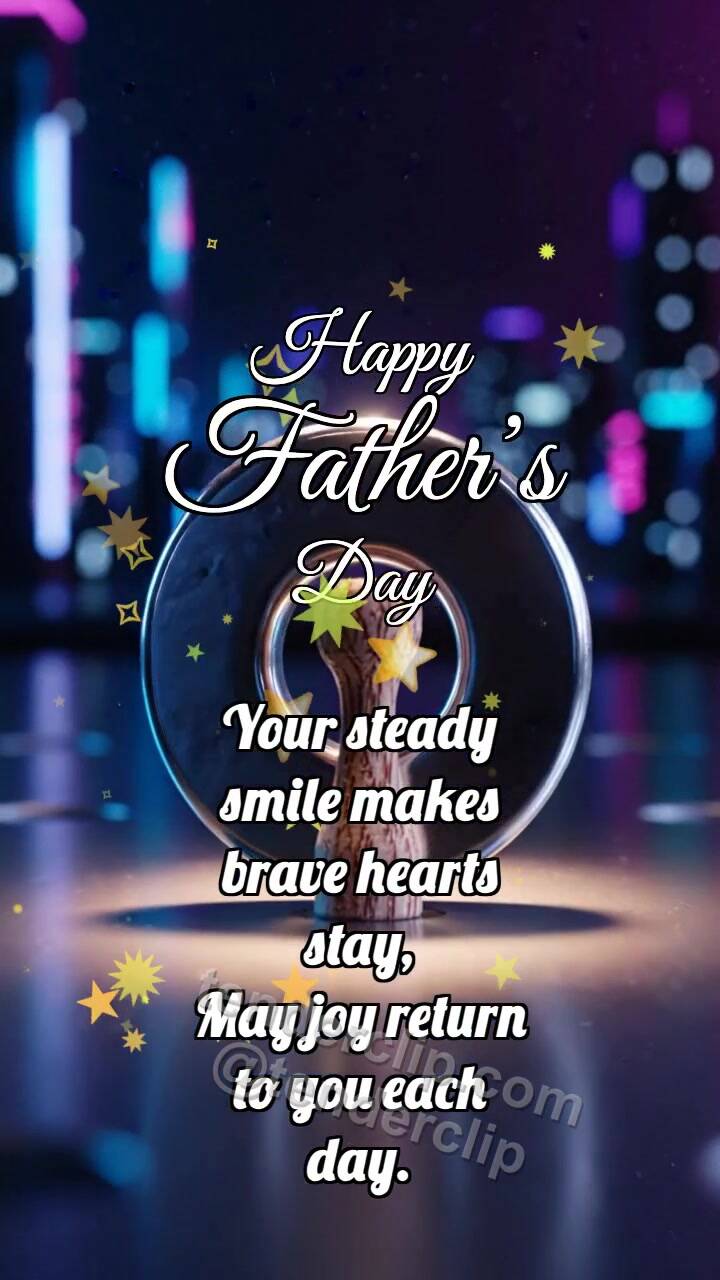 Animated greeting card about Happy Father’s Day: Washer Settles Straight