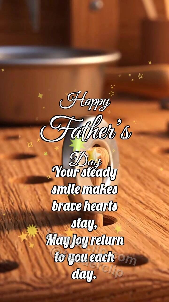 Animated greeting card about Happy Father’s Day: Washer Settles Straight