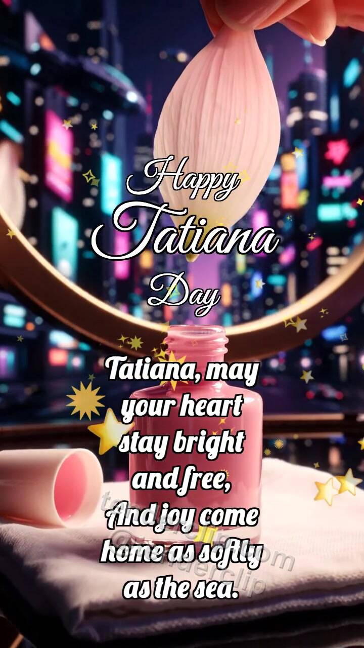 Animated greeting card about Happy Tatiana Day: Polish Catches Petal
