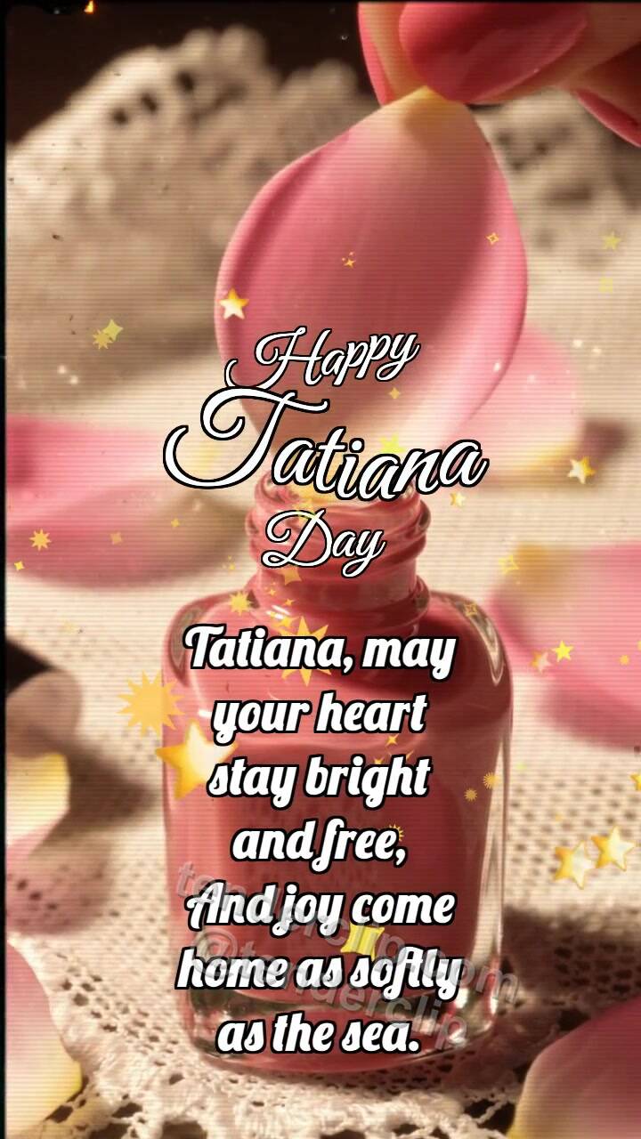 Animated greeting card about Happy Tatiana Day: Polish Catches Petal