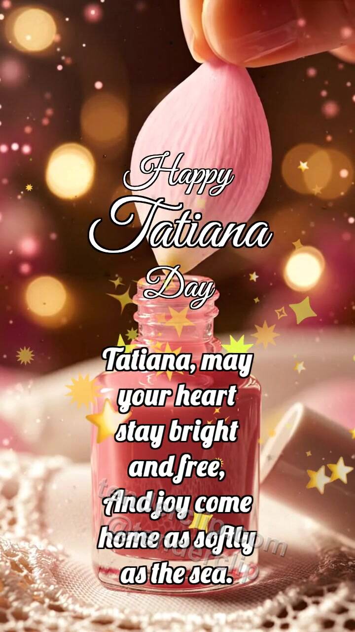 Animated greeting card about Happy Tatiana Day: Polish Catches Petal