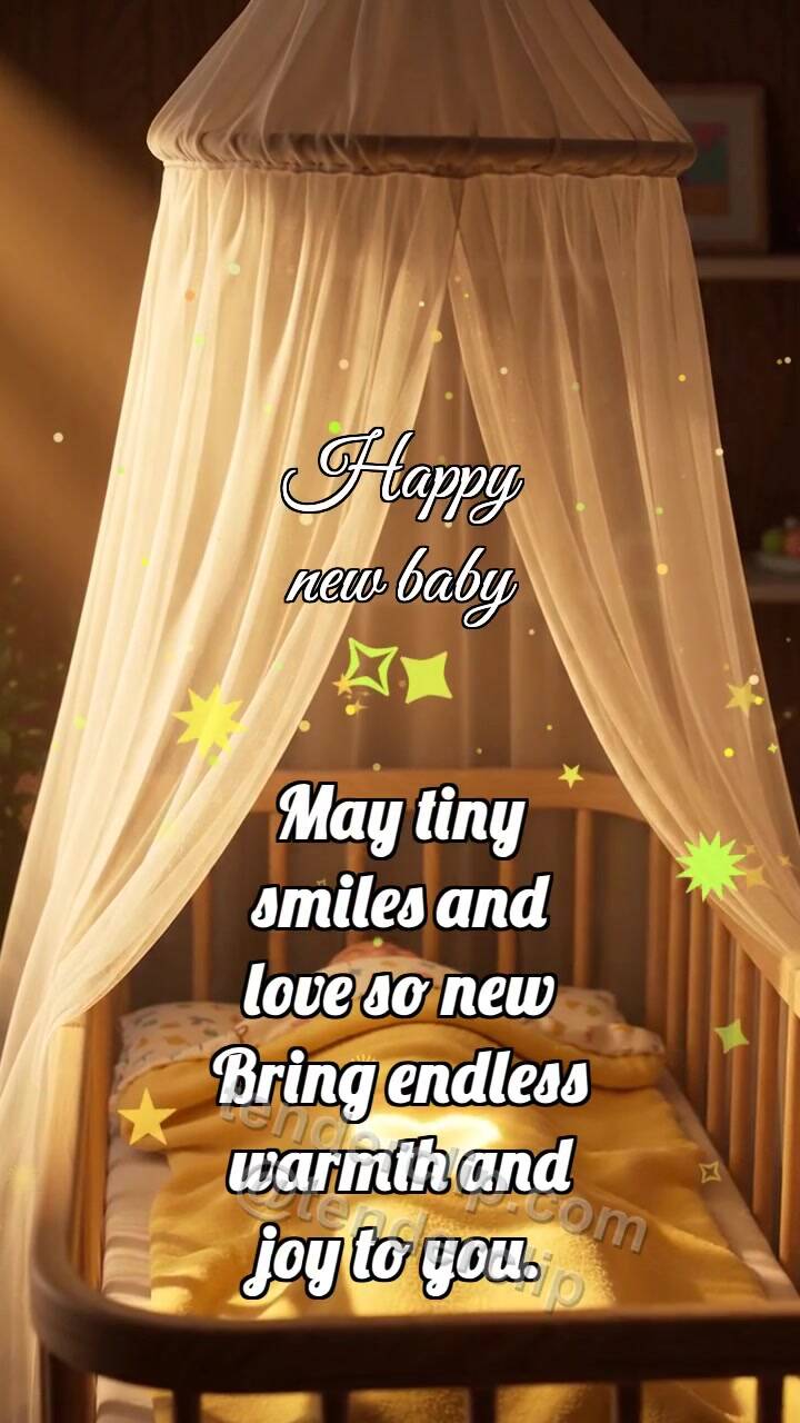 Animated greeting card about Happy new baby: Canopy Rocks Ray