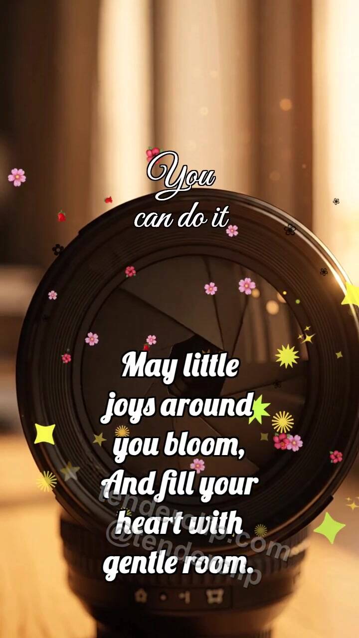 Animated greeting card about You can do it: Aperture Gathers Light