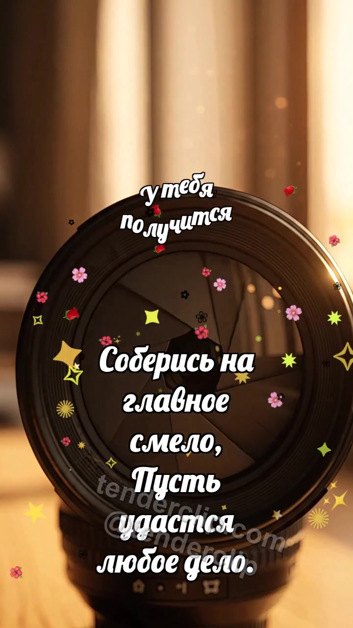 Анимационная открытка на тему У тебя получится: Диафрагма собирает свет