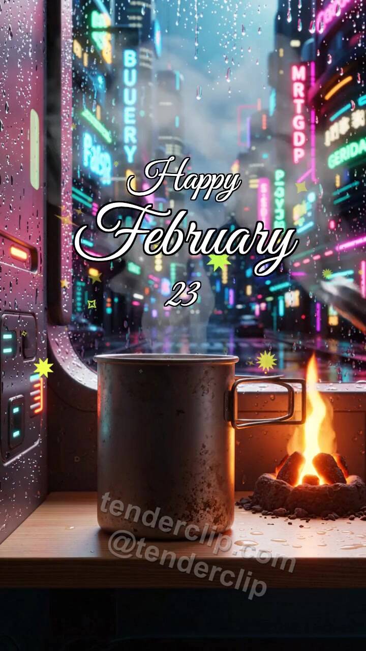 Animated greeting card about Happy February 23: Camp Pot Holds Ember