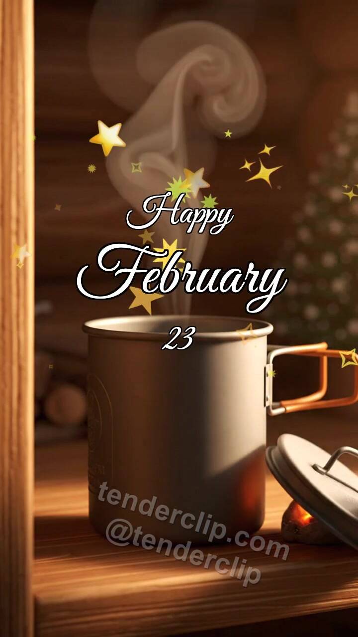 Animated greeting card about Happy February 23: Camp Pot Holds Ember