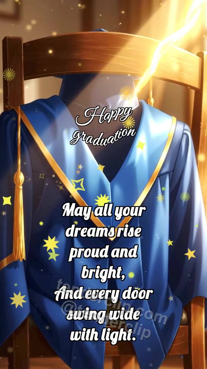 Animated greeting card about Happy graduation: Hood Meets Light