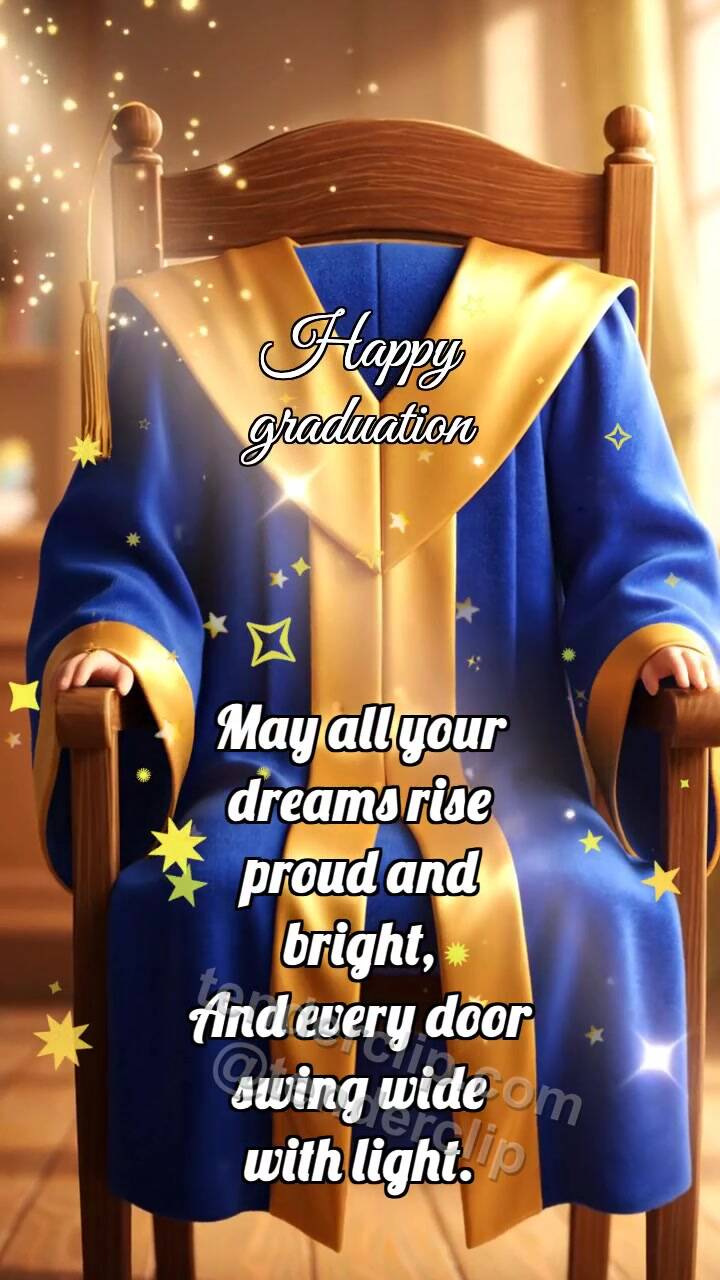 Animated greeting card about Happy graduation: Hood Meets Light