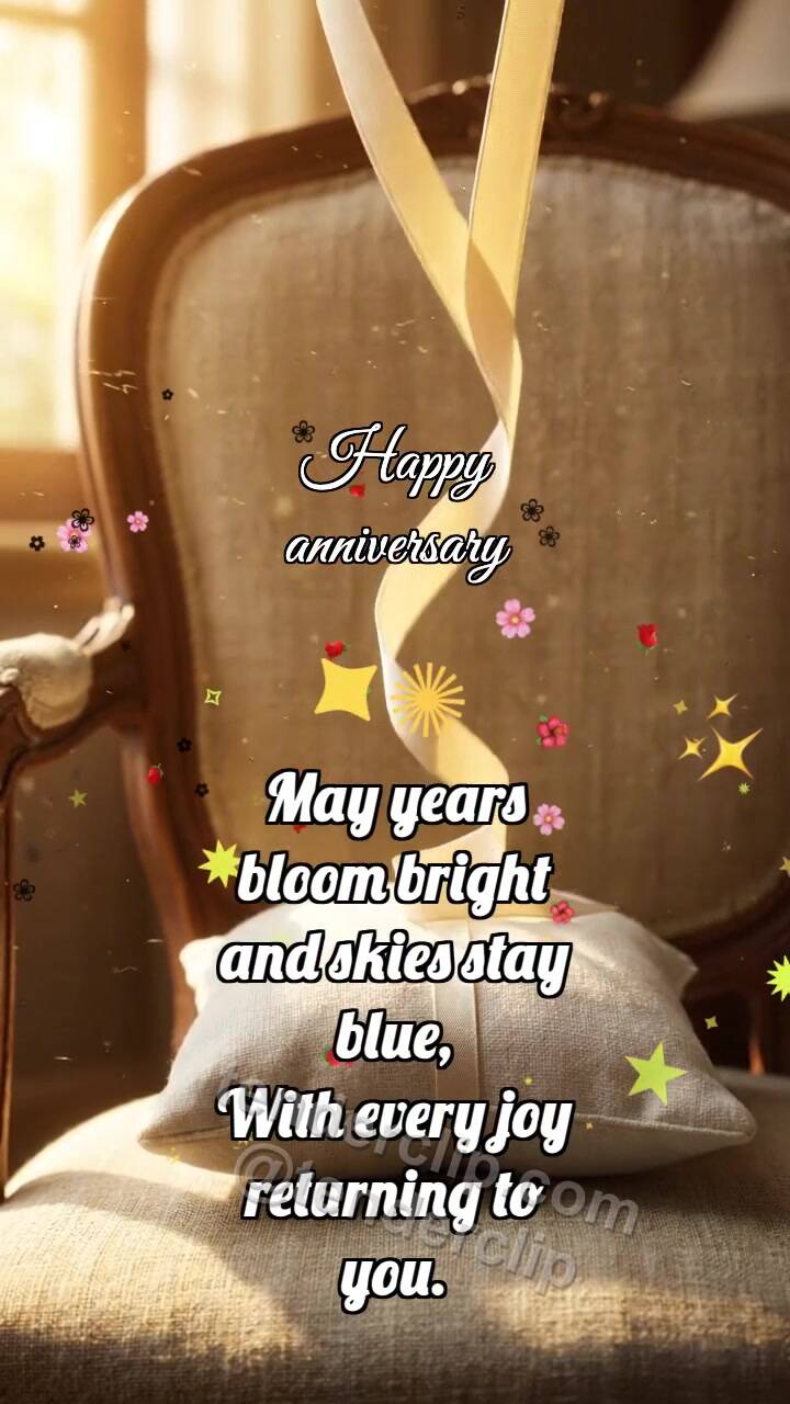 Animated greeting card about Happy anniversary: Ring Pillow Catches Dawn