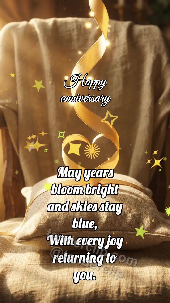 Animated greeting card about Happy anniversary: Ring Pillow Catches Dawn