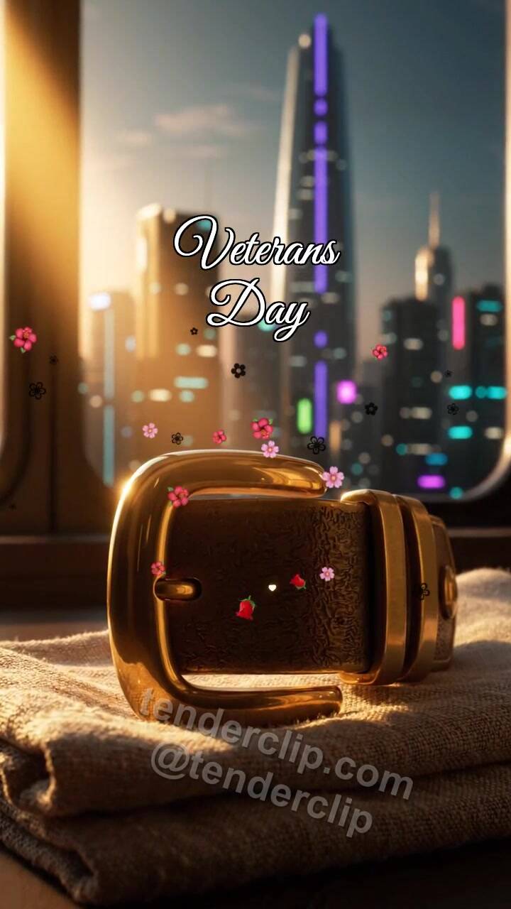 Animated greeting card about Veterans Day: Brass Buckle Meets Dawn