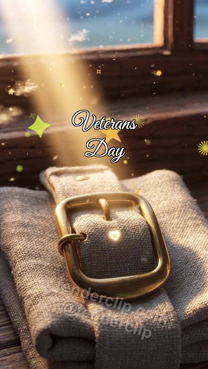 Animated greeting card about Veterans Day: Brass Buckle Meets Dawn