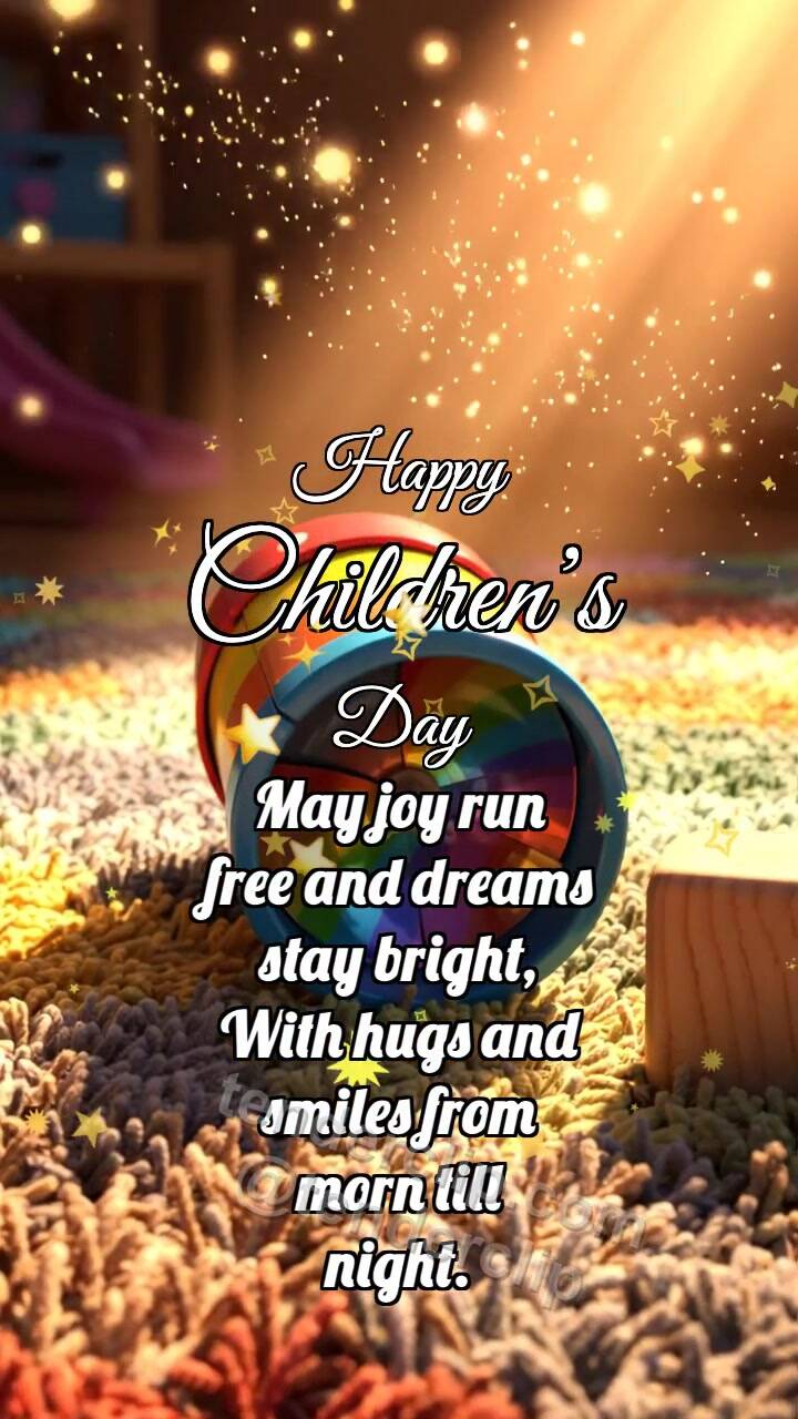 Animated greeting card about Happy Children’s Day: Kaleidoscope Catches Rainbow