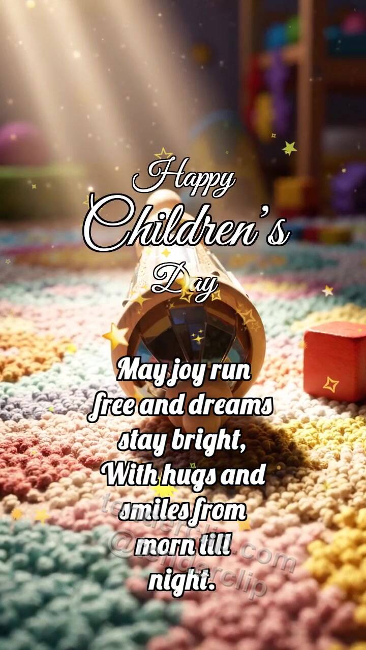 Animated greeting card about Happy Children’s Day: Kaleidoscope Catches Rainbow