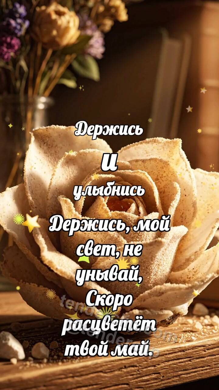 Анимационная открытка на тему Держись и улыбнись: Песчаная роза раскрывается