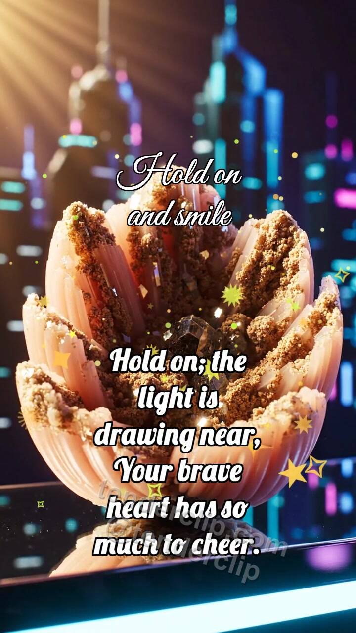 Animated greeting card about Hold on and smile: Desert Rose Opens