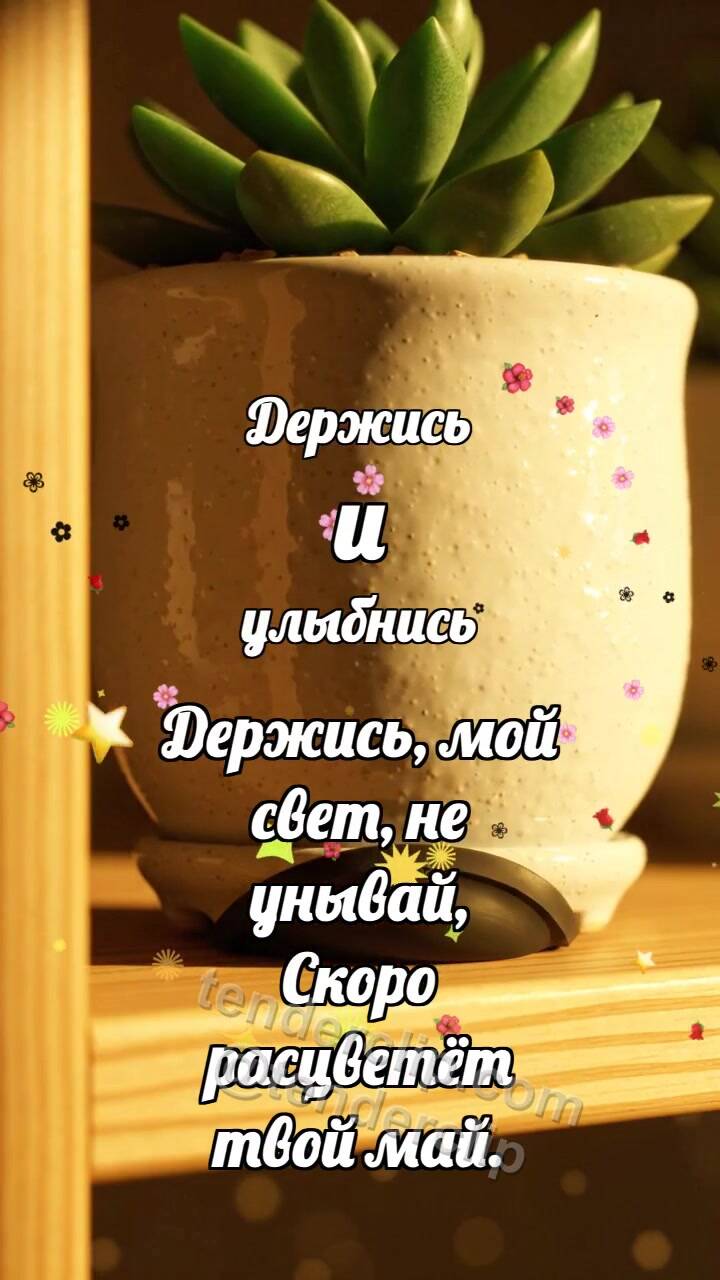 Анимационная открытка на тему Держись и улыбнись: Резиновая опора держит горшок