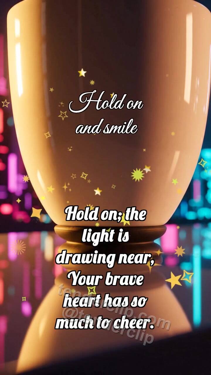 Animated greeting card about Hold on and smile: Rubber Foot Holds Pot