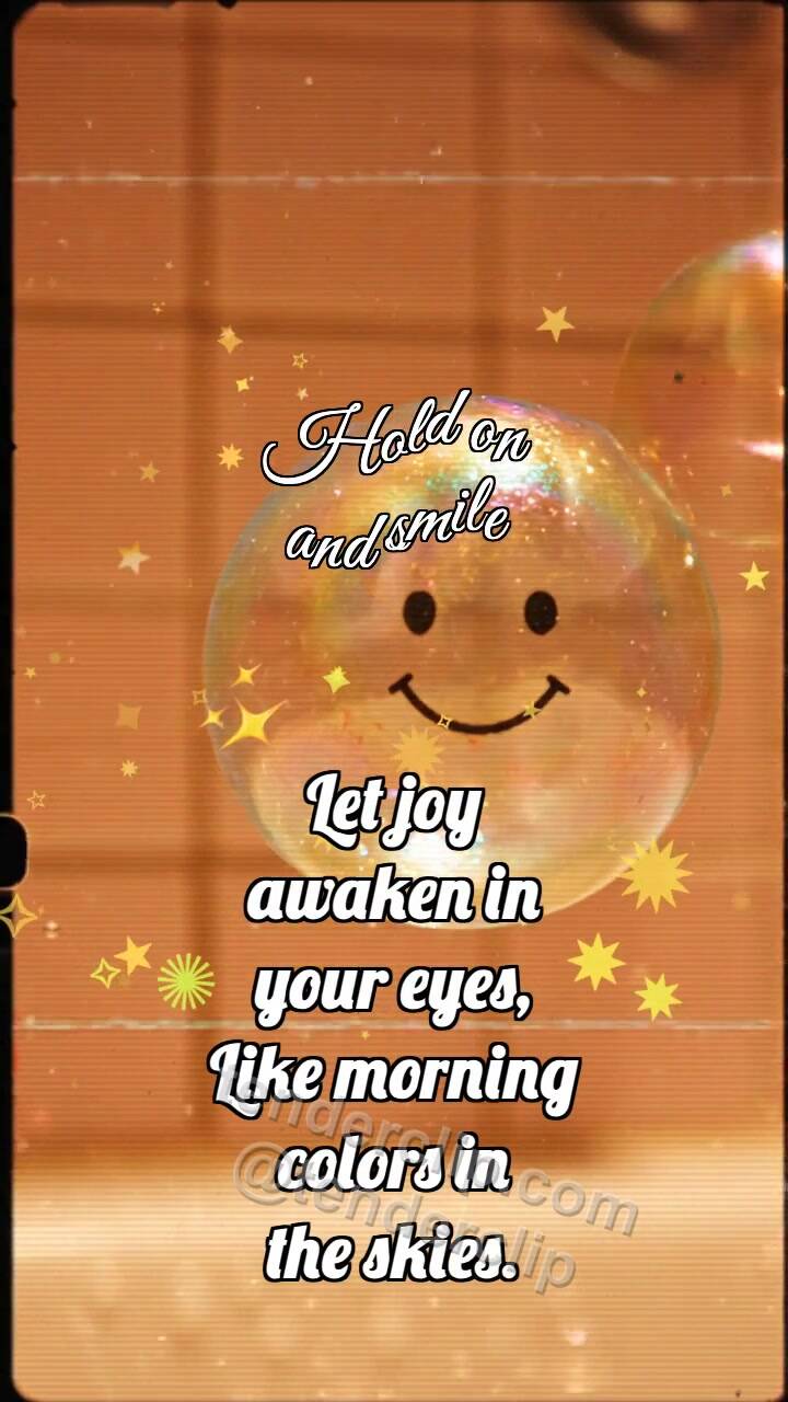 Animated greeting card about Hold on and smile: Soap Bubble Catches Rainbow