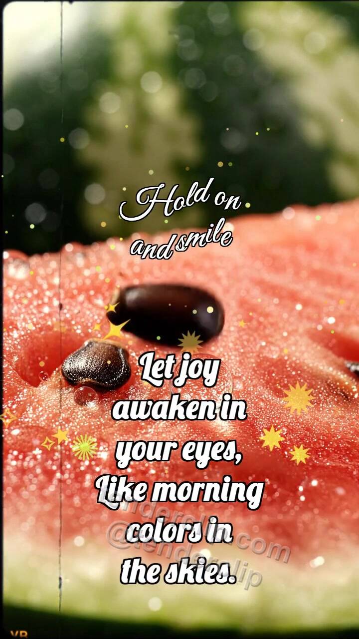 Animated greeting card about Hold on and smile: Watermelon Seed Hops