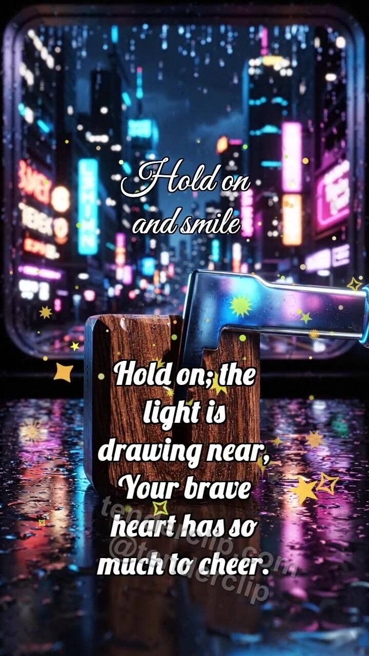 Animated greeting card about Hold on and smile: Keyway Welcomes Wedge