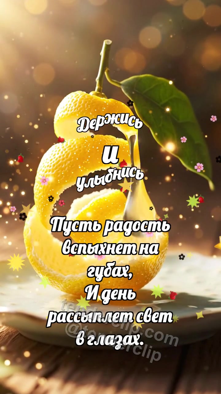 Анимационная открытка на тему Держись и улыбнись: Юдзу отпускает каплю