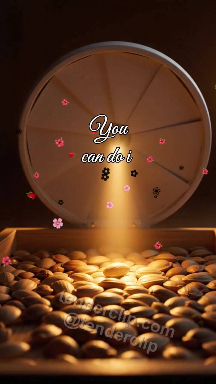 Animated greeting card about You can do it: White Iris Shutter Narrows Light