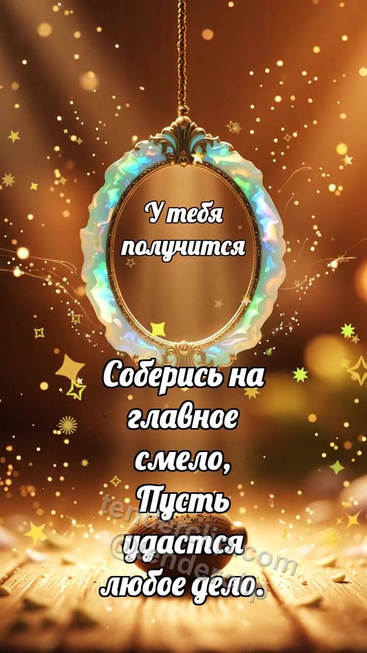 Анимационная открытка на тему У тебя получится: Опаловая рамка фокусирует луч