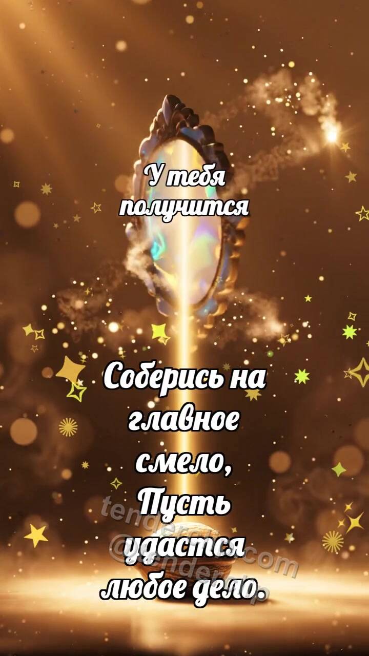 Анимационная открытка на тему У тебя получится: Опаловая рамка фокусирует луч