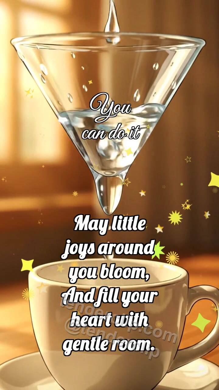 Animated greeting card about You can do it: Funnel Gathers Drops