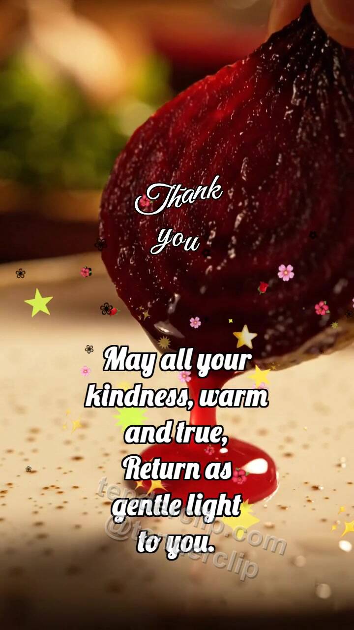 Animated greeting card about Thank you: Beet Shares Juice