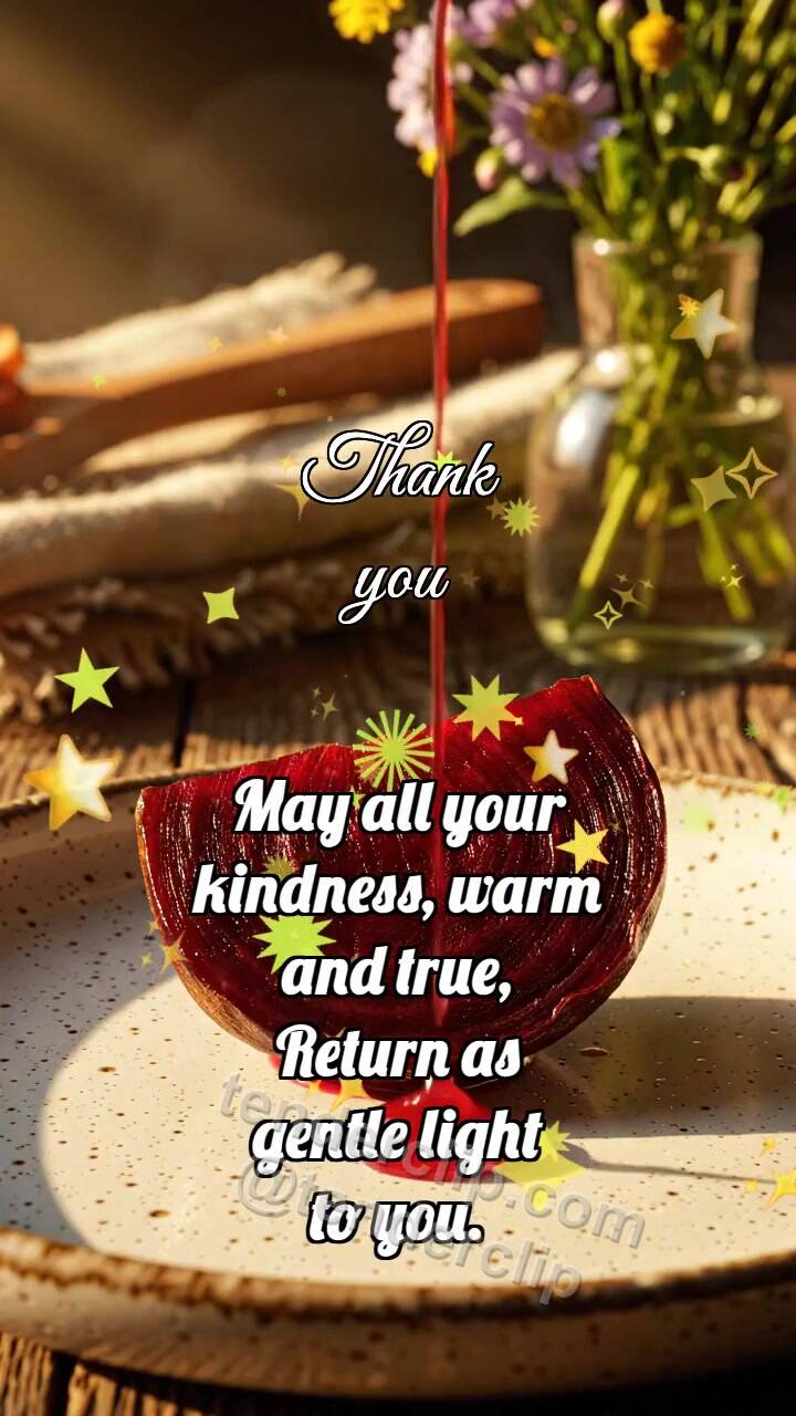 Animated greeting card about Thank you: Beet Shares Juice