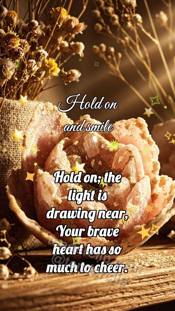Animated greeting card about Hold on and smile: Desert Rose Opens