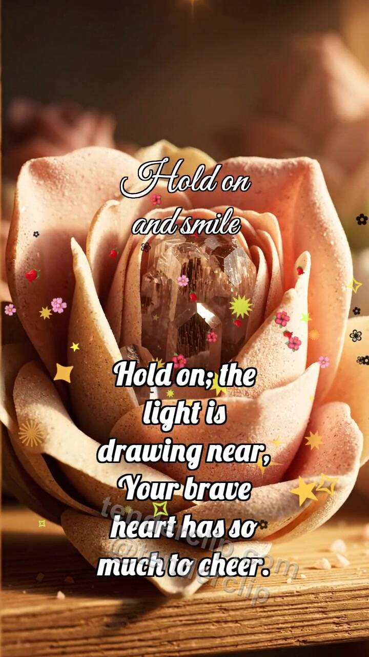 Animated greeting card about Hold on and smile: Desert Rose Opens