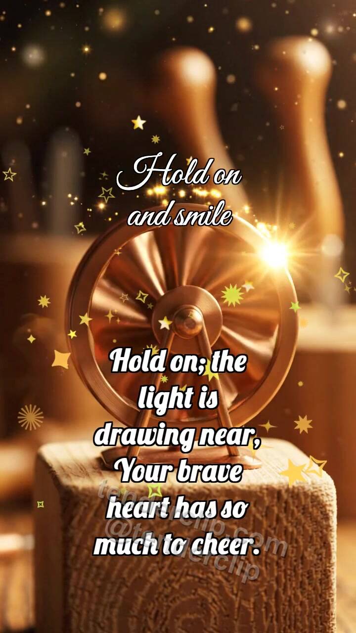 Animated greeting card about Hold on and smile: Copper Turbine Spins