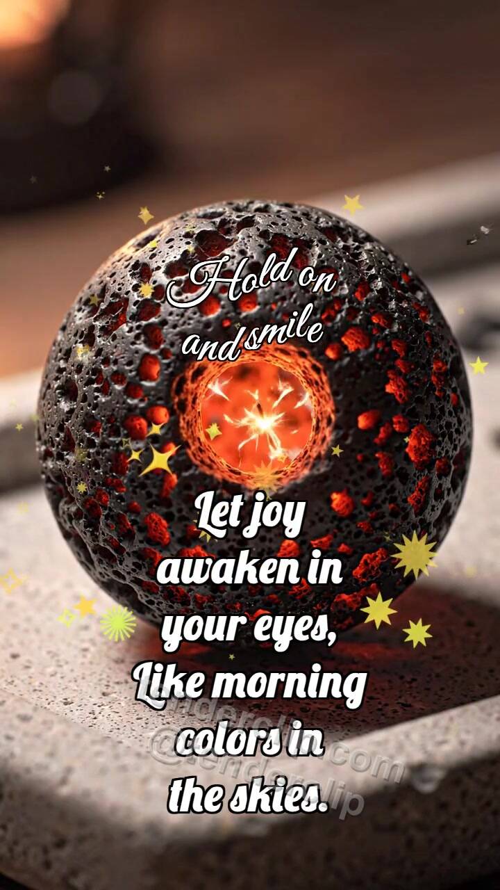 Animated greeting card about Hold on and smile: Lava Bead Cools