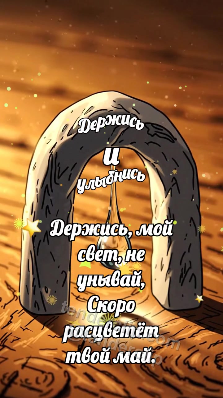 Анимационная открытка на тему Держись и улыбнись: Каменная арка держит каплю