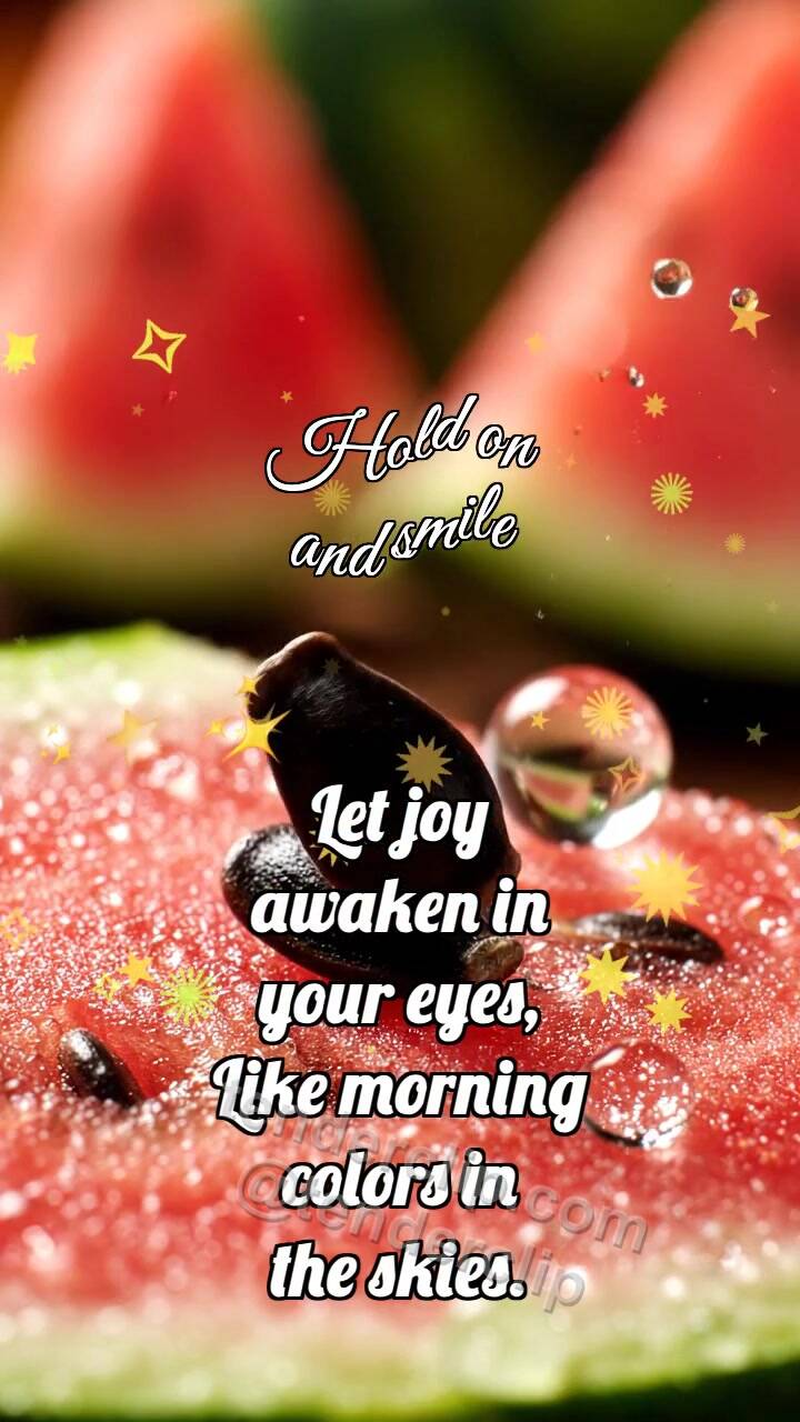 Animated greeting card about Hold on and smile: Watermelon Seed Hops