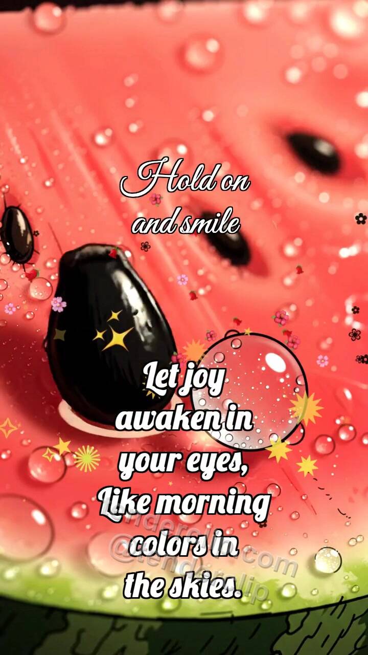 Animated greeting card about Hold on and smile: Watermelon Seed Hops