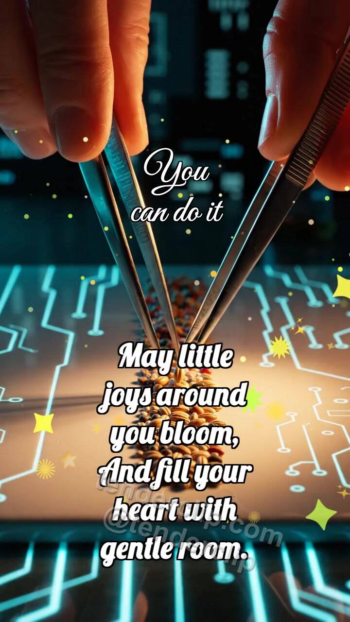 Animated greeting card about You can do it: Tweezers Choose Grain