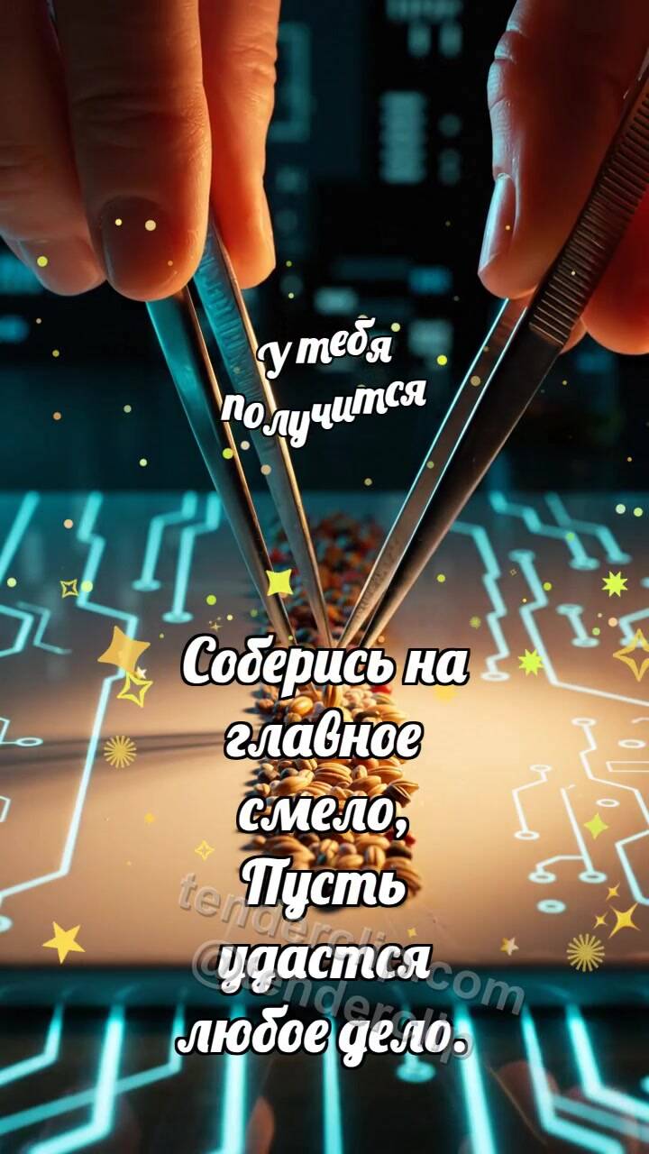 Анимационная открытка на тему У тебя получится: Пинцет выбирает зерно