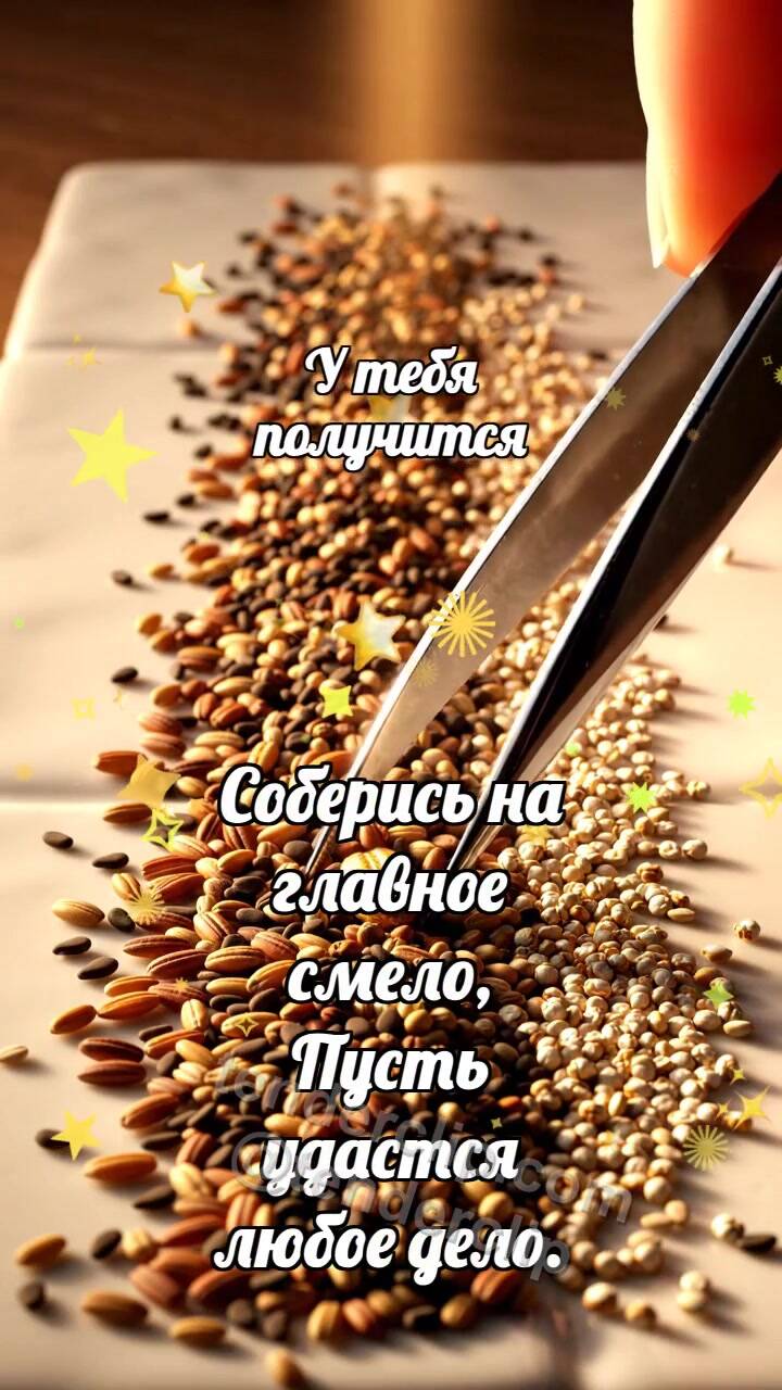 Анимационная открытка на тему У тебя получится: Пинцет выбирает зерно