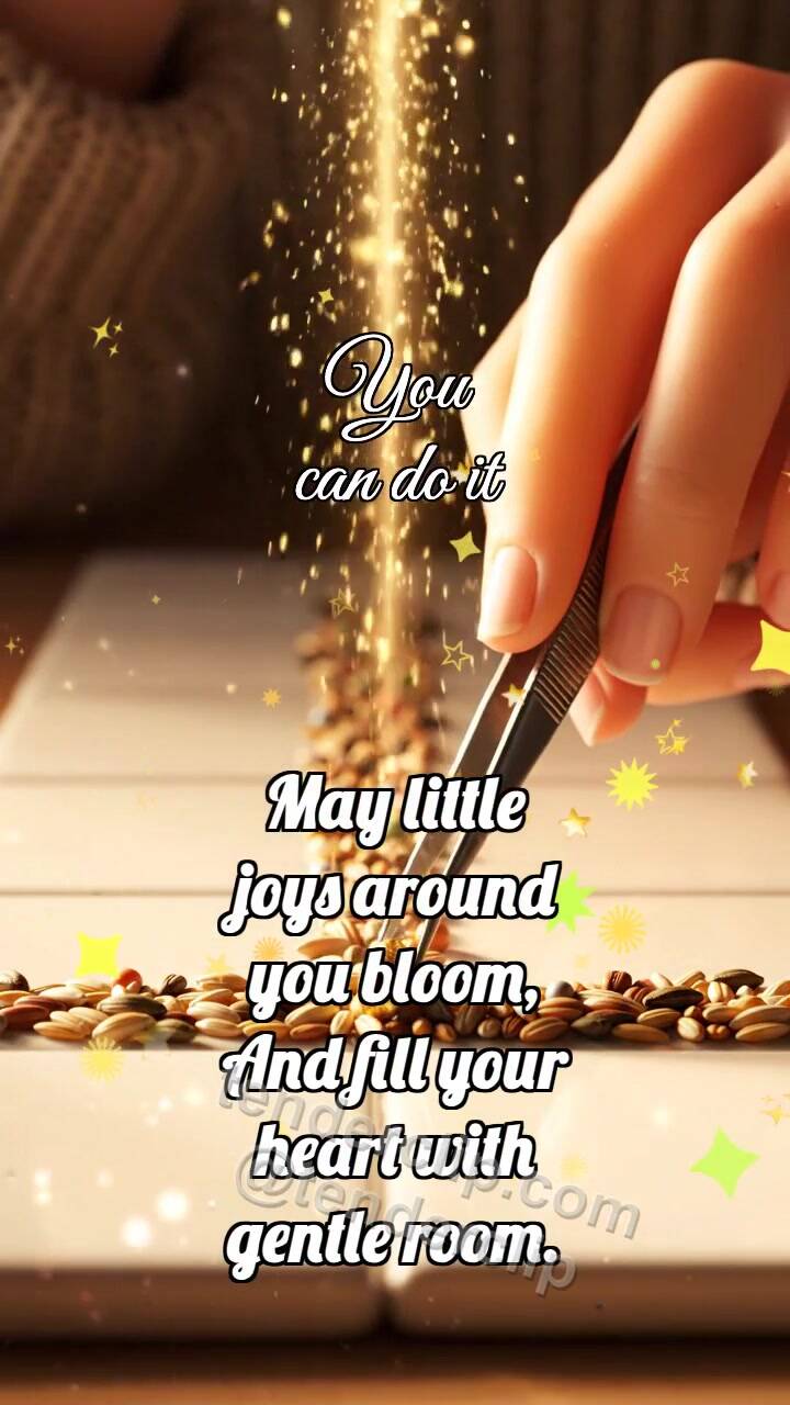 Animated greeting card about You can do it: Tweezers Choose Grain
