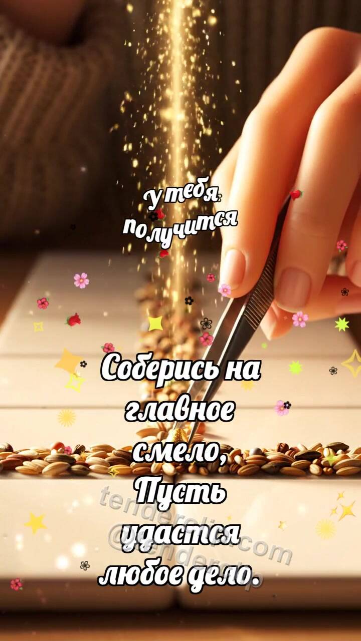 Анимационная открытка на тему У тебя получится: Пинцет выбирает зерно