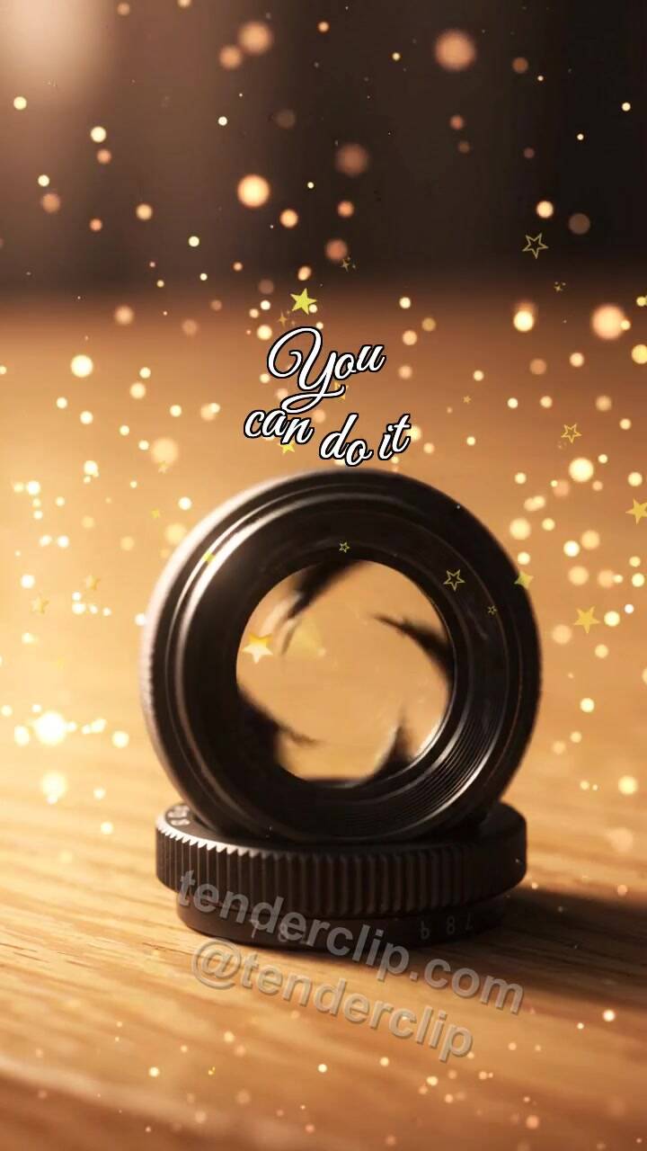 Animated greeting card about You can do it: Focus Ring Gathers Light