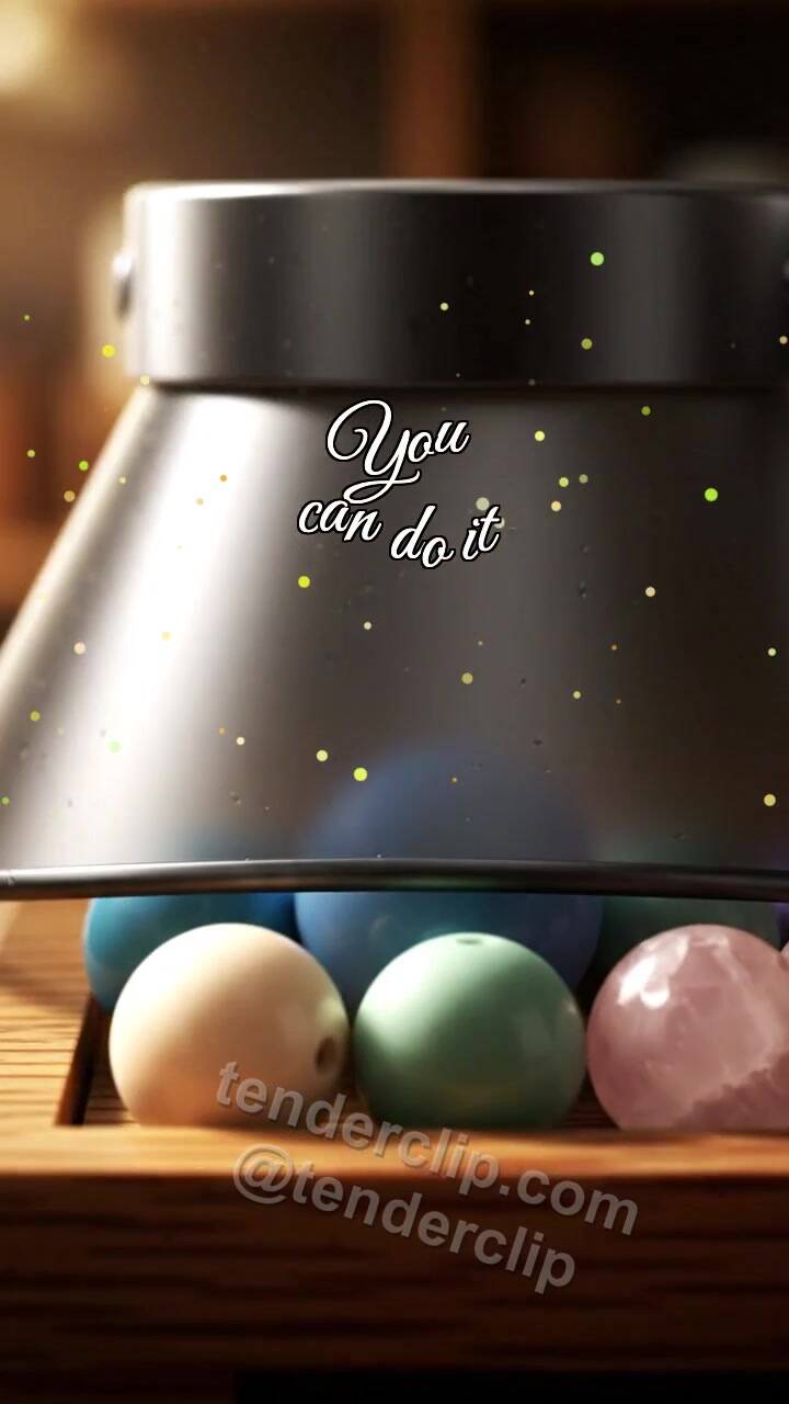 Animated greeting card about You can do it: Matte Visor Highlights Bead